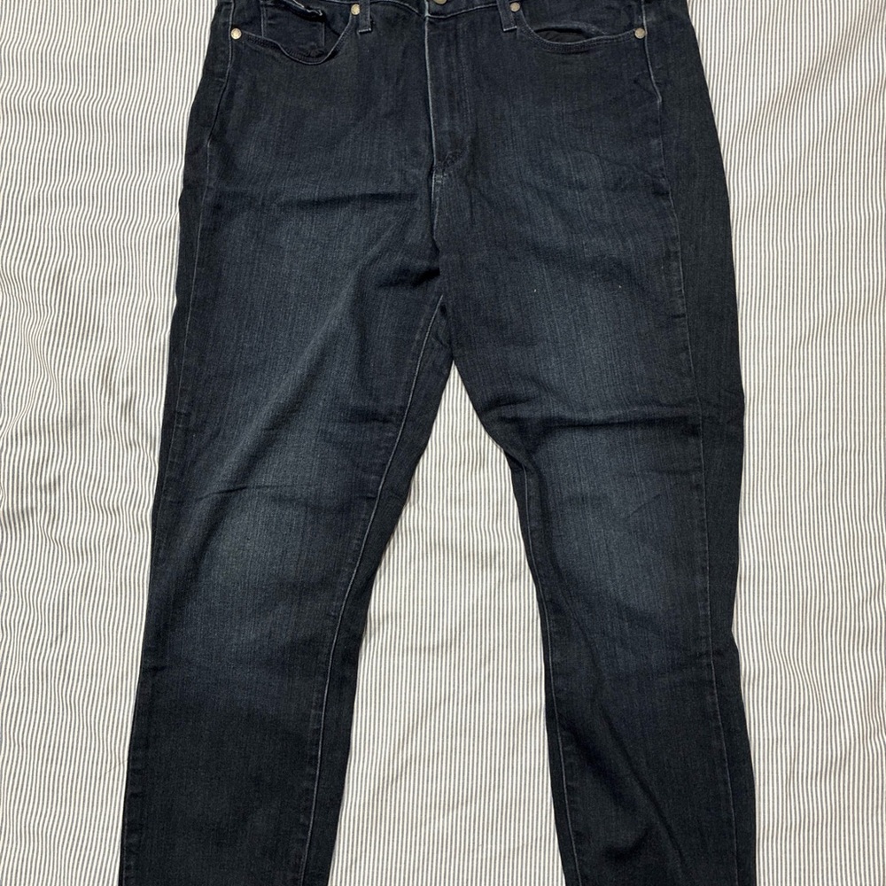 Paige Women Size 32 Jeans Hoxton Ankle Crop Blue Dark Wash